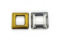 Cabochon 4439 Cosmic Square Crystal Dorado black diamond 20mm x1 Cristal Swarovski