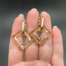 Cabochon 4439 Cosmic Square Crystal golden shadow 20mm x1 Cristal Swarovski