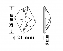 Cabochon cosmic 3265 Crystal 26X21mm x1 à coudre Cristal Swarovski