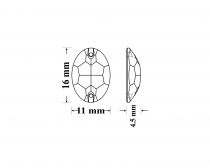 Cabochon Ovale 3210 à coudre 16x11mm- crystal x 1 cristal swarovski