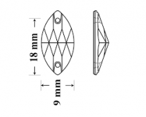 Cabochon ovale 3223 Crystal AB 18x9mm x1 à coudre Cristal Swarovski
