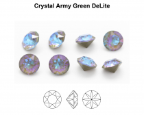 Chaton 1088 Crystal Army Green delite unfoiled 6mm strass X1 Cristal Swarovski