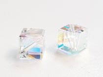 Cubes 5600 transversal 4mm Crystal AB x6 Cristal Swarovski