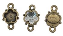 Intercalaire Fleur - cabochon 4744-10mm- bronze vieilli x1