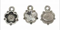 pendent Fleur - cabochon 4744-10mm- argent vieilli x1