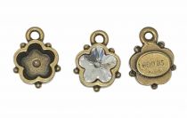 pendent Fleur - cabochon 4744-10mm- bronze vieilli x1