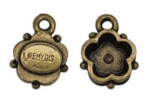 pendent Fleur - cabochon 4744-10mm- bronze vieilli x1