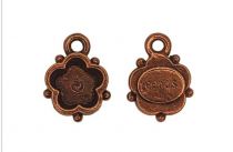 pendent Fleur - cabochon 4744-10mm- cuivre vieilli x1