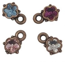 pendent Fleur - cabochon 4744-6mm- cuivre x1