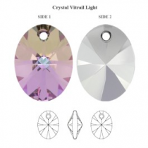 Pendentif Oval 6028-10mm Crystal vitrail light x1 Cristal Swarovski