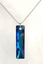 Pendentif Queen Baguette 6465-25x7mm Crystal Bermuda Blue x1