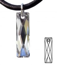 Pendentif Queen Baguette 6465-25x7mm Crystal Silver Night x1