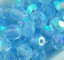 Perles facettes 4mm Sapphire clair AB x50