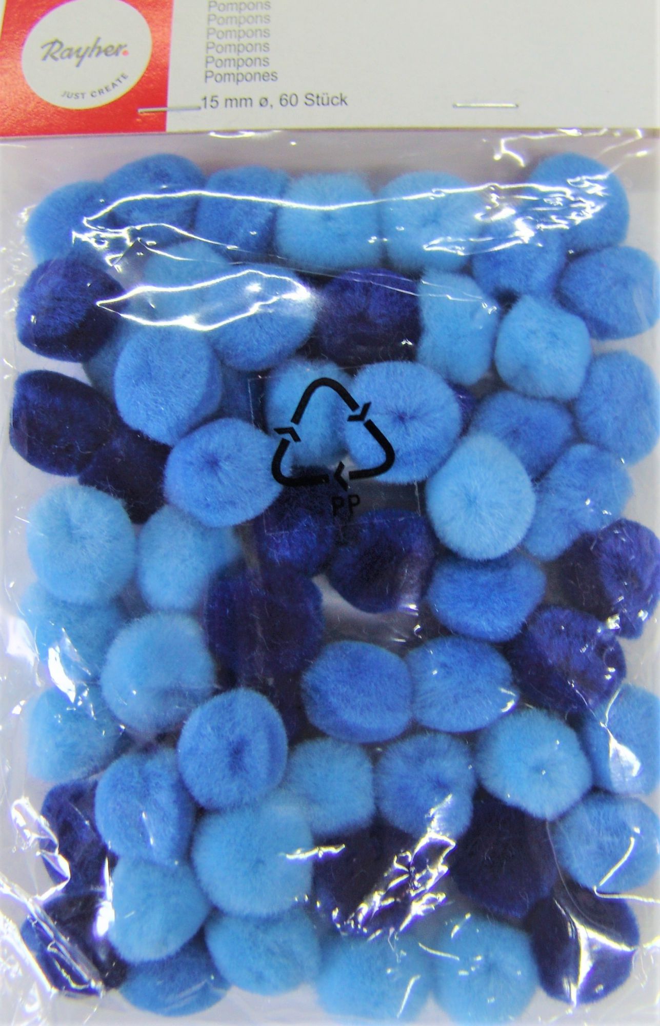 Pompons A 15mm Blau 60 Stuck Basteln Malen Handarbeiten Perlenweben Schmuckherstellung Axie Ir