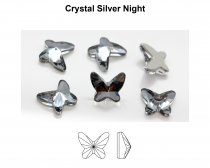 Strass papillon 2854- Crystal silver night- 12mm x1 - Cristal Swarovski